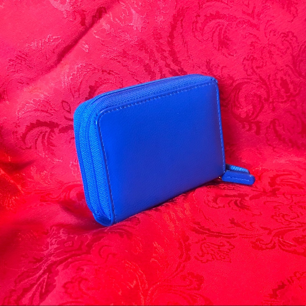 Blue RFID Genuine leather wallet